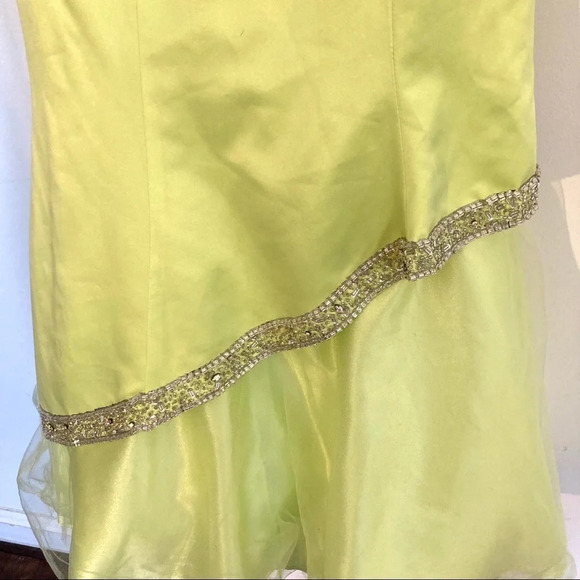 The Cool Collection Rhinestone Mermaid Prom Dress Lime Green 2 XS - Picture 4 of 9